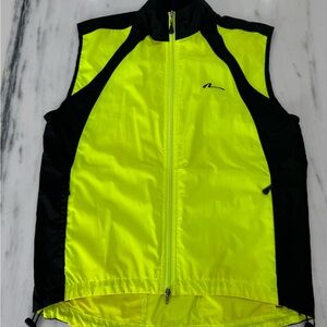 Men's High-Visibility Yellow & Black Cycling Vest - Unbranded